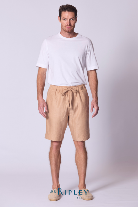Relaxed Linen Short in Straw