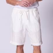 Relaxed Linen Short in White
