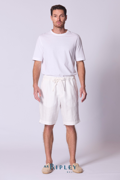 Relaxed Linen Short in White