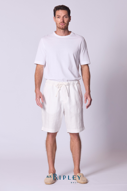 Relaxed Linen Short in White