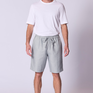 Relaxed Linen Short in Dove Grey