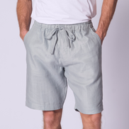 Relaxed Linen Short in Dove Grey