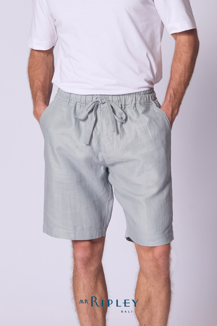 Relaxed Linen Short in Dove Grey