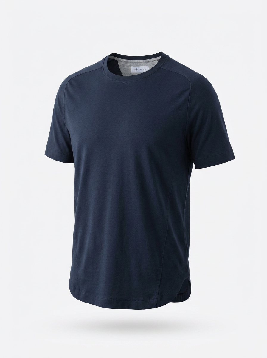 Camiseta con muescas Supima de algodón en azul marino