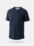 Camiseta con muescas Supima de algodón en azul marino