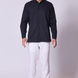 Kemeja Voile Katun Kancing Depan Warna Biru Navy