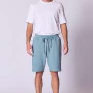 Relaxed French Terry Short in Capri Blue