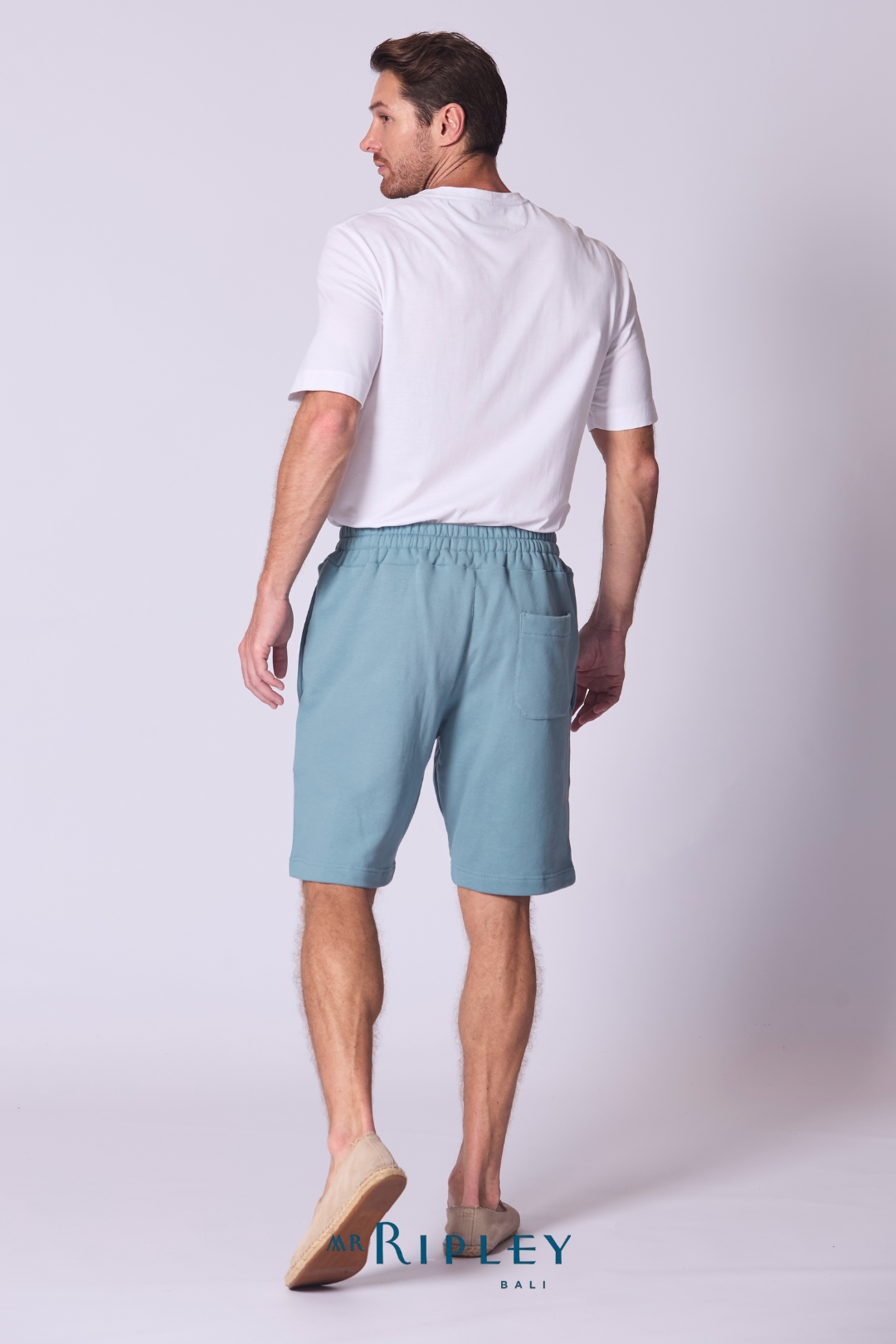 Relaxed French Terry Short in Capri Blue