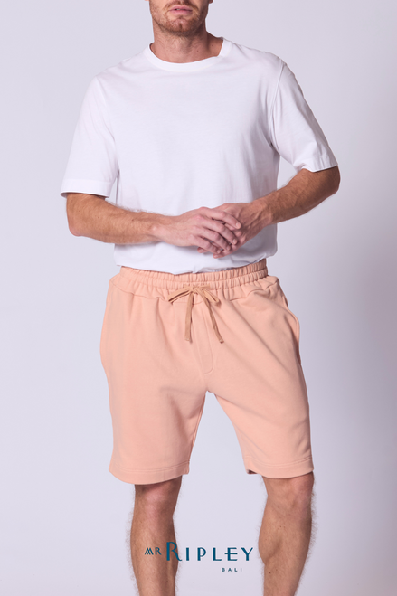 Pantalón corto de felpa francesa relajado en terracota suave