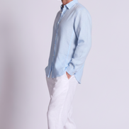 Classic Linen Shirt Long Sleeve in Chambray