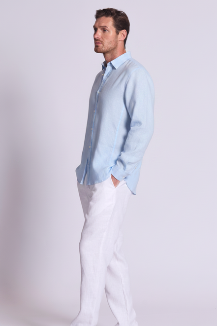Classic Linen Shirt Long Sleeve in Chambray