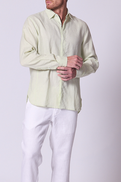 Classic Linen Shirt Long Sleeve in Seafoam