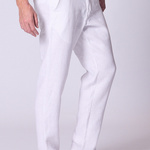 Pantalón Holgado de Lino en Blanco