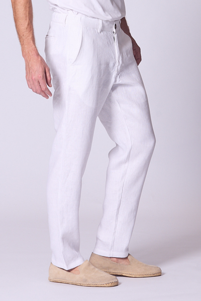 Linen Lounge Pant in White