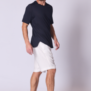 Cotton Supima Notched T Shirt in Navy