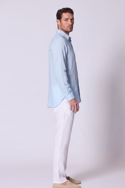 Classic Linen Shirt Long Sleeve in Chambray
