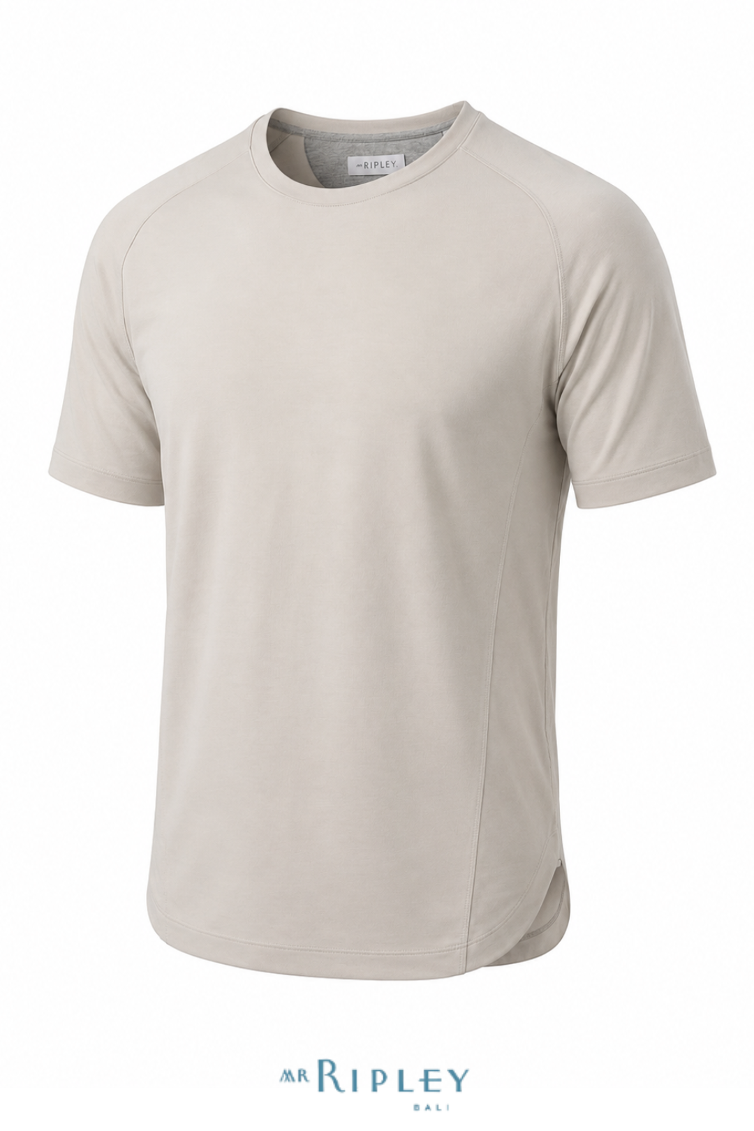 Cotton Supima Notched T Shirt in Stone