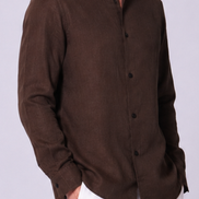 Linen Mandarin Collar Shirt