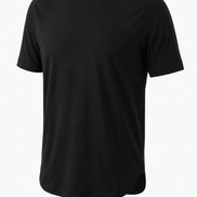 Cotton Supima Notched T Shirt in Black