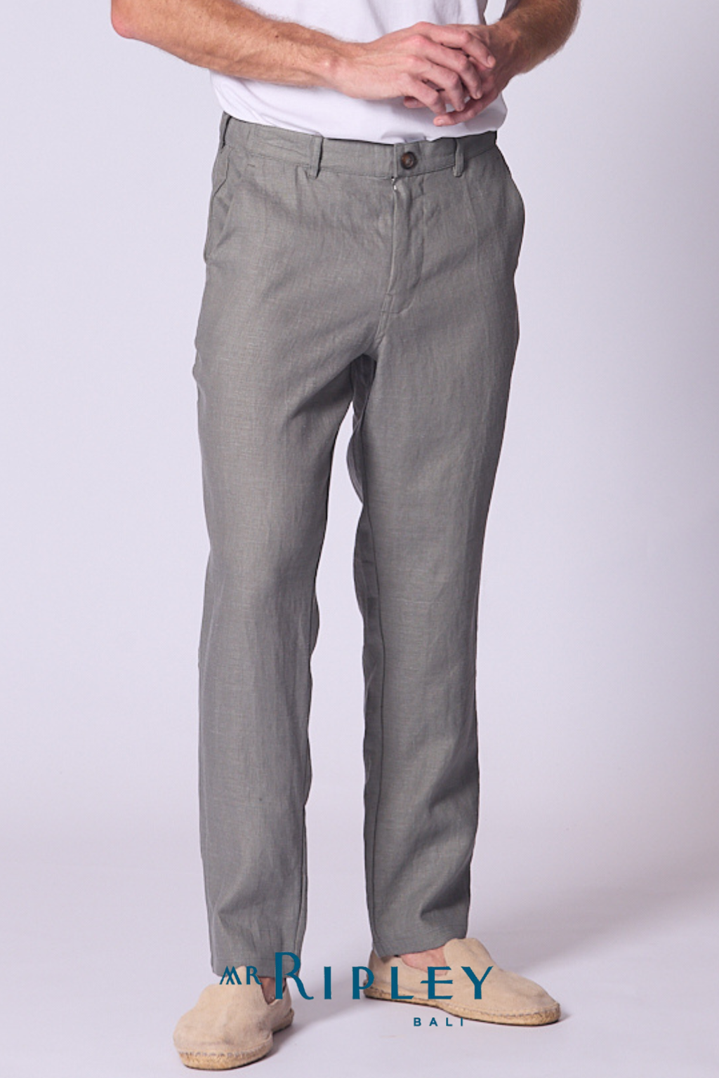 Linen Lounge Pant in Khaki