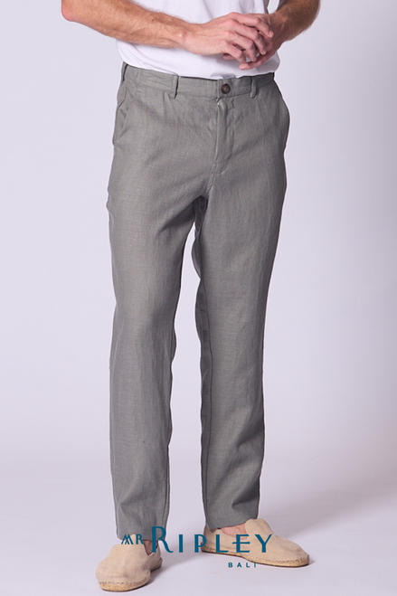 Pantalón Largo de Lino en Caqui