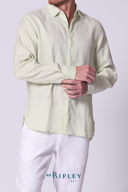 Classic Linen Shirt Long Sleeve in Seafoam