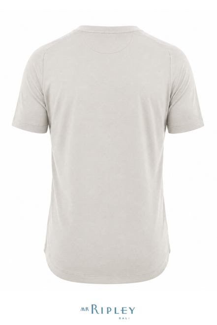 Cotton Supima Notched T Shirt in Stone