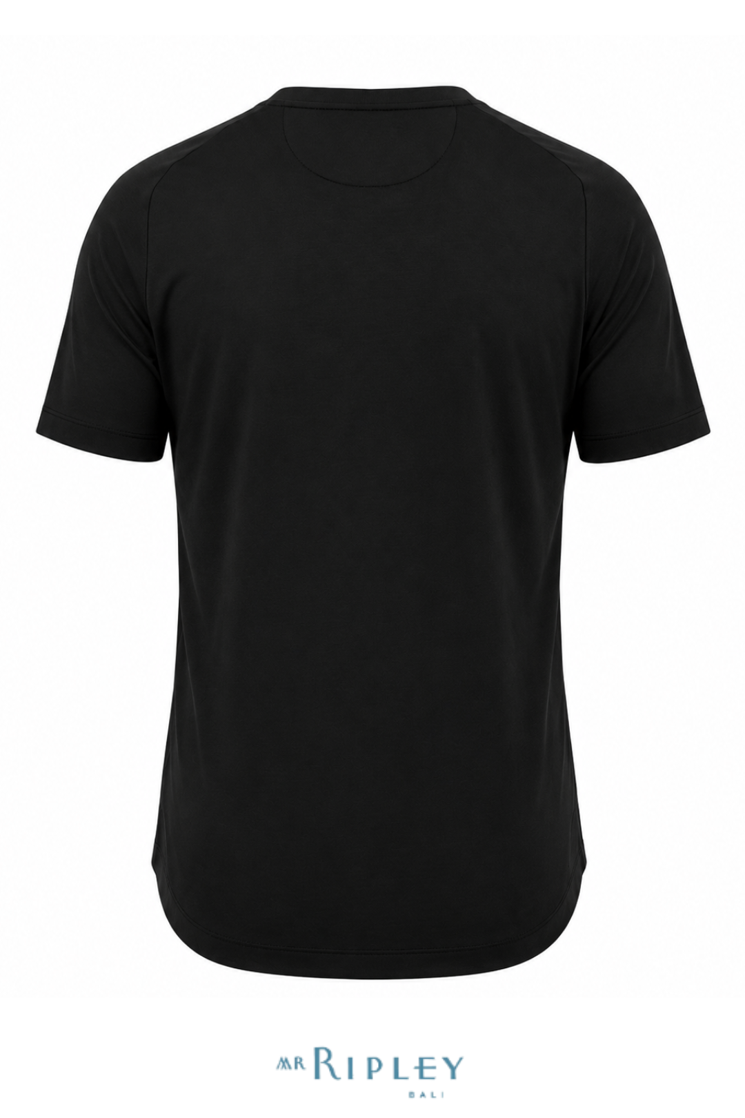 Cotton Supima Notched T Shirt in Black