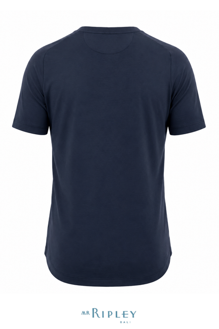 Cotton Supima Notched T Shirt in Navy