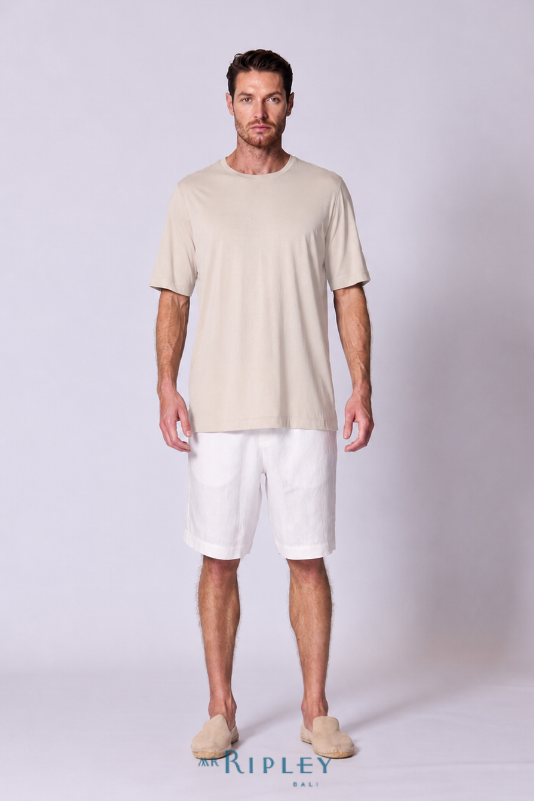 Cotton Supima Classic T Shirt in Stone