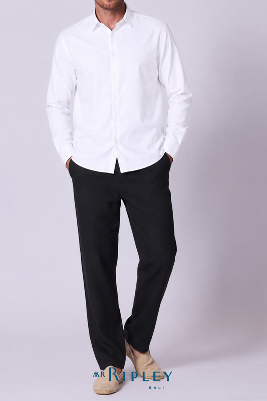 Blazer Linen Klasik Kancing 2 Warna Navy