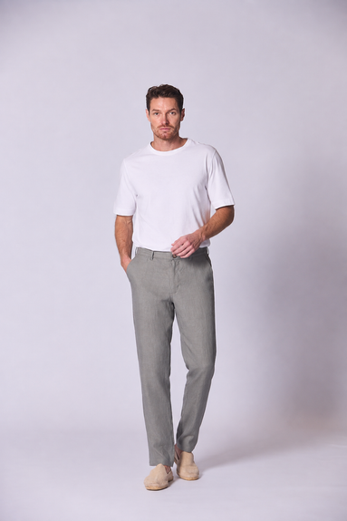 Classic Linen Trousers Olive