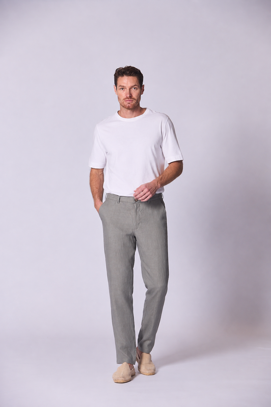 Classic Linen Trousers Olive