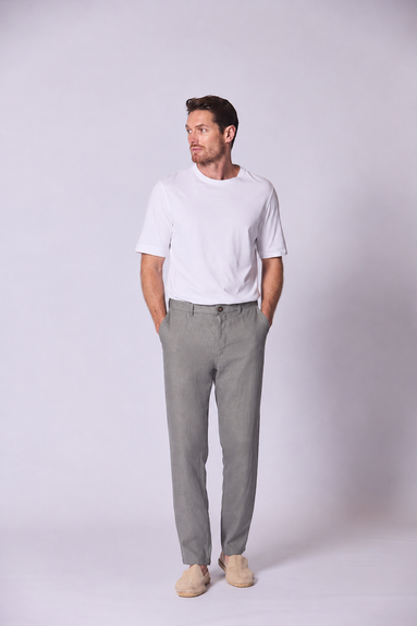 Classic Linen Trousers Olive