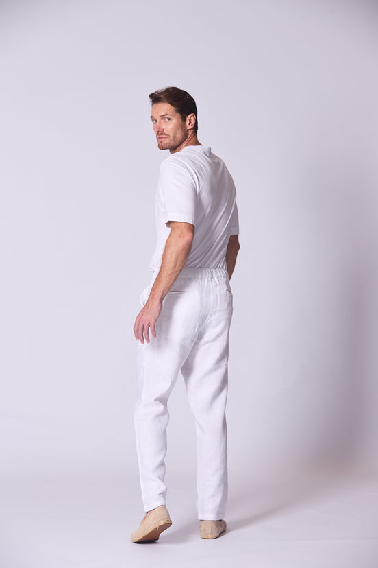 Classic Linen Trousers White