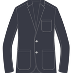 Blazer clásico de lino de dos botones en azul marino