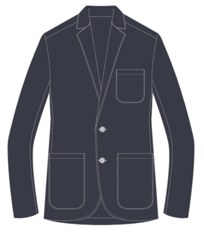 Classic Linen 2 Button Blazer in Navy